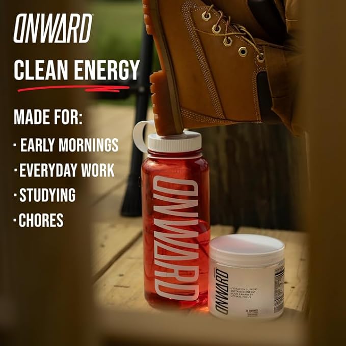 Onward Daily Performance Drink Mix – Clean Energy Focus &amp Hydration Support with Electrolytes Nootropics &amp Vitamins – No Sugar Smooth Taste - 30 Servings - Rocket Pop
