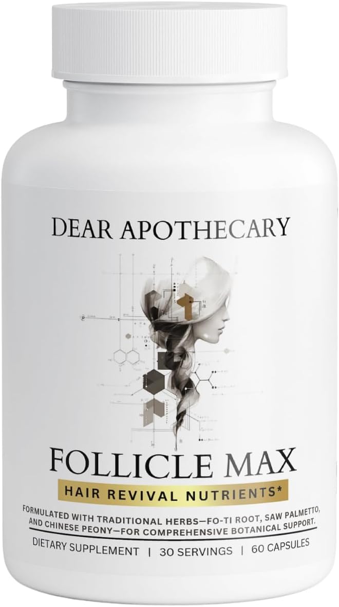 Follicle Max Hair Growth Supplement for Men &amp Women - Biotin 5000mcg Saw Palmetto Iron Zinc Fo-Ti Root Horsetail Nettle - DHT Support - Vitamins for Thinning Hair - 60 Capsules