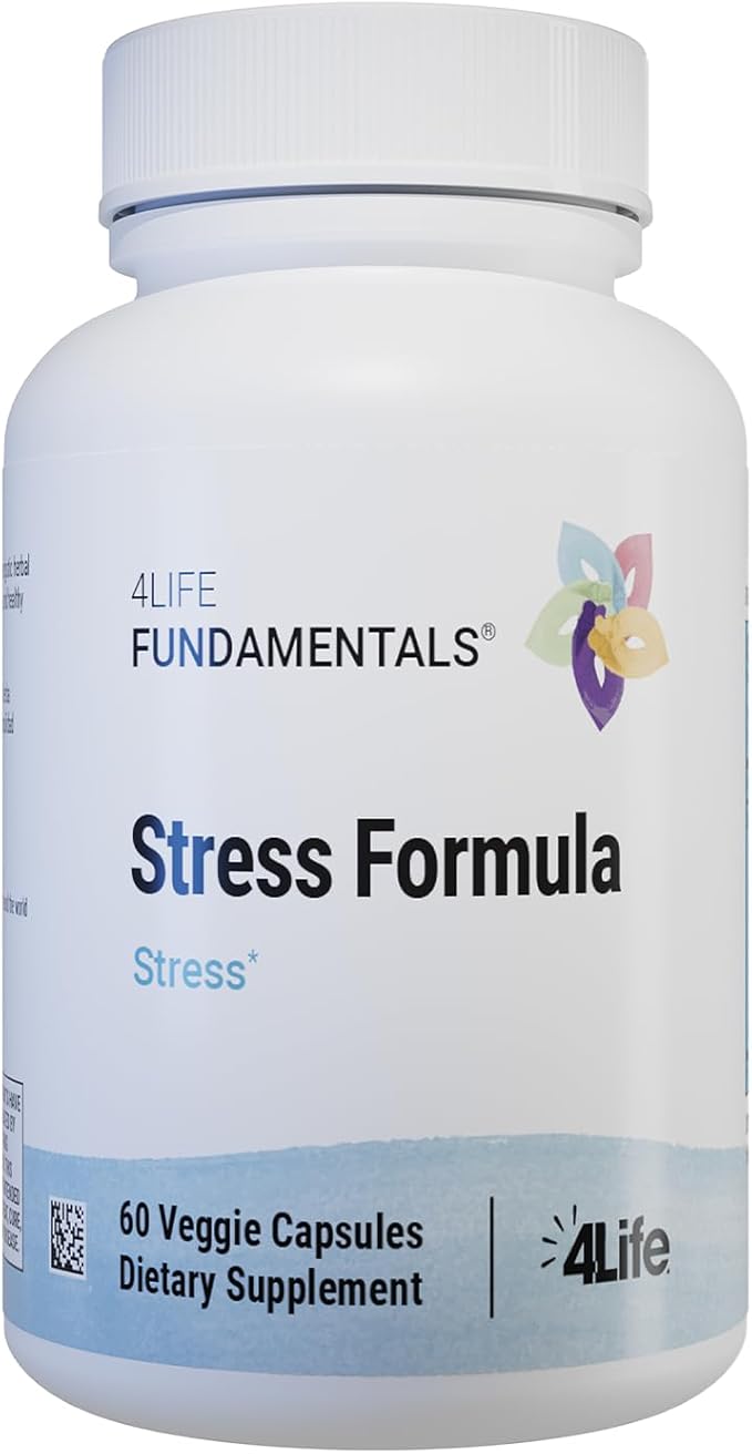 4Life Stress Formula Dietary Supplement Supports Nervous System and Sleep with Lemon Balm Chamomile &amp Valerian Root 60 Capsules