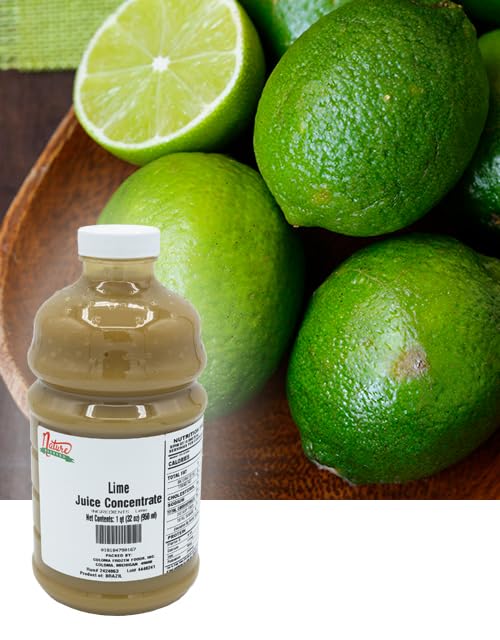 Nature Blessed 100% Pure Lime Fruit Juice Concentrate - 4 Quarts (4/32 fl oz bottles) Great for Home Vintners Home Brewers Mead Spirits Smoothies or Making Jelly