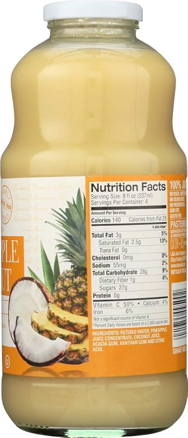 L &amp A Juice Pineapple/Coconut 12x 32OZ