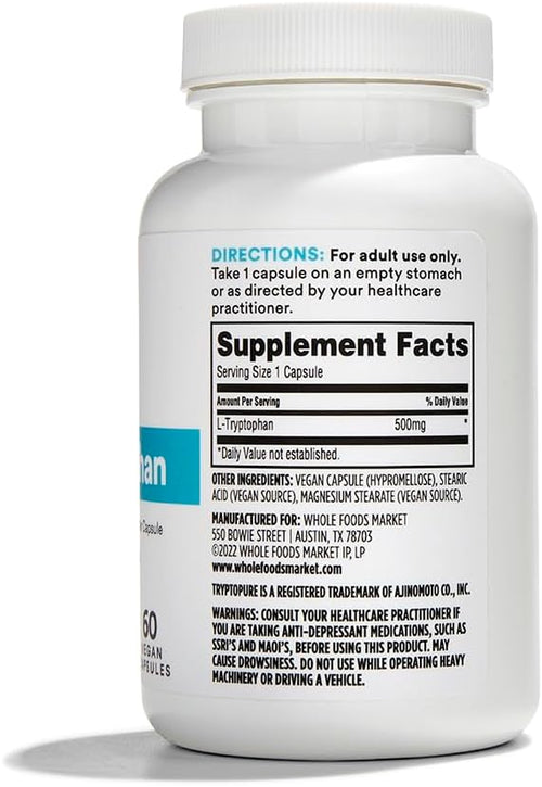 365 by Whole Foods Market L-Tryptophan 60 Veggie Capsules (Pack of 2)