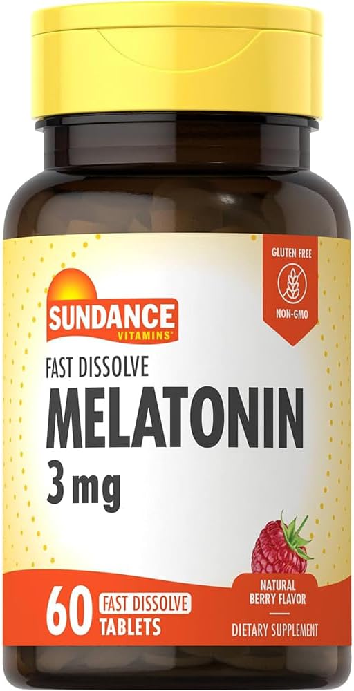 Sundance Vitamins Melatonin 3 mg Natural Berry Flavor - 60 Tablets Pack of 3