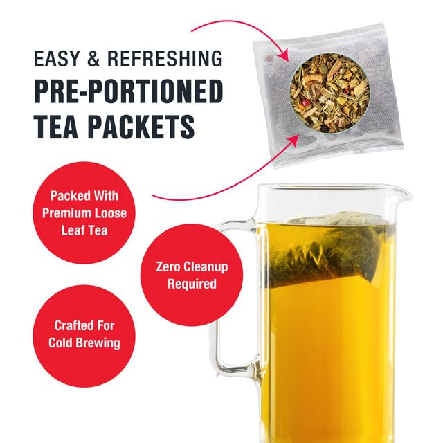Tiesta Tea - Meyer Lemon Zest Cold Brew Loose Leaf Premium Blend Non-Caffeinated Iced Tea 10 Cold Brew Packets Makes One 64oz Pitcher