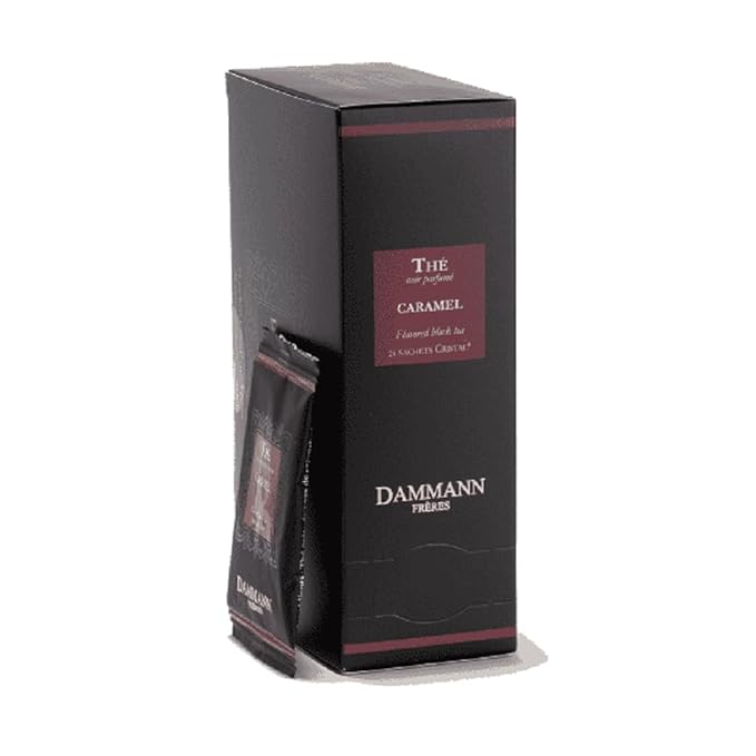 Dammann Freres Sachets Caramel Toffee Flavored Tea Bags Premium Gourmet French Tea Individually Wrapped 24 Count (Single Pack)