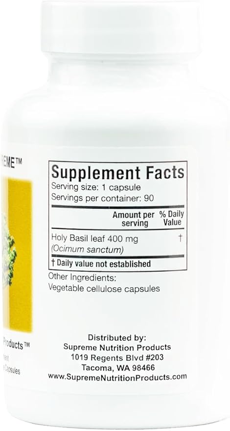Supreme Nutrition Tulsi Supreme – Holy Basil Capsules - 90 Vegetarian Capsules (Pack of 2)