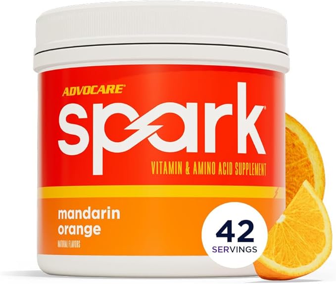 AdvoCare Spark - Energy Drink Mix - Vitamin &amp Amino Acid Supplement - Supports Energy &amp Focus - Portable Immune Support - Sugar-Free - Mandarin Orange (10.5 oz)