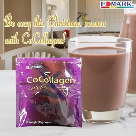 EDMARK COCOLLAGEN Flavored Powder | Marine Collagen w/ Natural Extracts | Supports Skin Elasticity Hydration &amp Radiance | Nutrient-Rich Beverage for Daily Wellness Glow &amp Beauty | 30g x 20 S