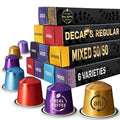 6 Coffee Blends Variety Pack – 100 Aluminium Capsules Compatible with Nespresso | 50 Decaf &amp 50 Regular | Arezzo Roma Firenze San Marino | Smooth Bold Full-Bodied &amp Aromatic Selection
