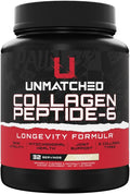 Unmatched Collagen Peptide-6 | Multi-Source Collagen Powder with Vitamin C Biotin &amp Hyaluronic Acid | Supports Skin &amp Joint Health | 32 Servings (Vanilla Creme)