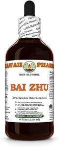 Bai Zhu (Atractylodes Macrocephala) Dry Rhizome Glycerite Made in Hawaii All Natural Vegan Lab Tested Alcohol-Free Liquid Extract - 4 fl.oz