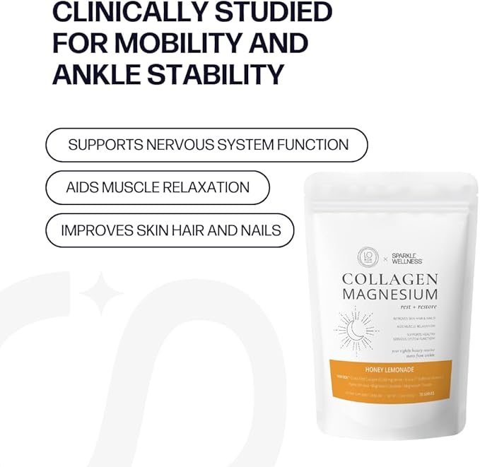Sparkle Wellness Collagen Magnesium Rest + Restore (Honey Lemonade) [30-Serves] and Bone Mineral Boost (Mixed Berry) [30-Serves | Magnesium VERISOL &amp FORTIBONE Bioactive Collagen Peptides