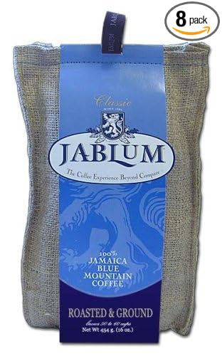 Jablum Jamaica Blue Mountain Coffee 16oz Ground - 8 Pack