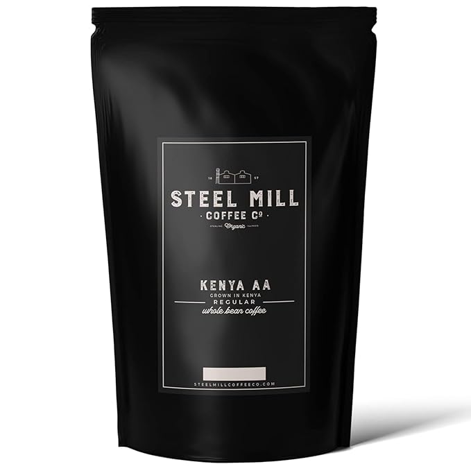Steel Mill Coffee Co. Kenya AA Single-Origin Gourmet Coffee – Whole Bean – Medium Roast – 100% Arabica Beans – Fresh-Roasted – 2lb Bag