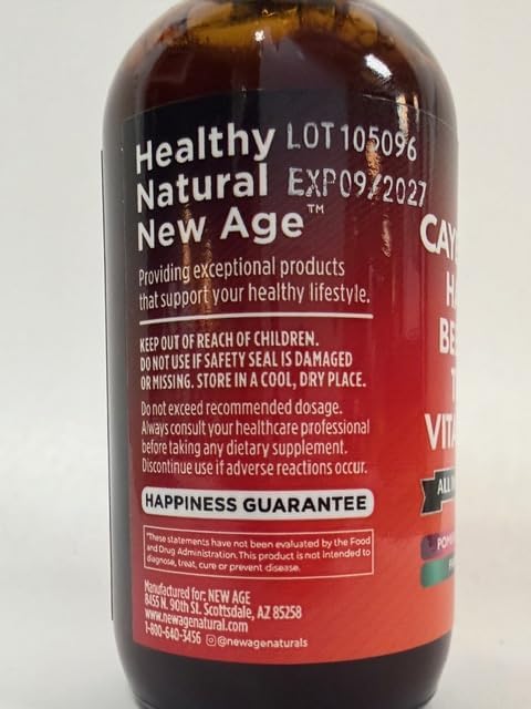 Cayenne Pepper Supplement Liquid Drops + Hawthorn Berry Vitamin D3 K2 Beet Root Powder Ceylon Cinnamon Turmeric Curcumin Organic Panax Ginseng - 6oz