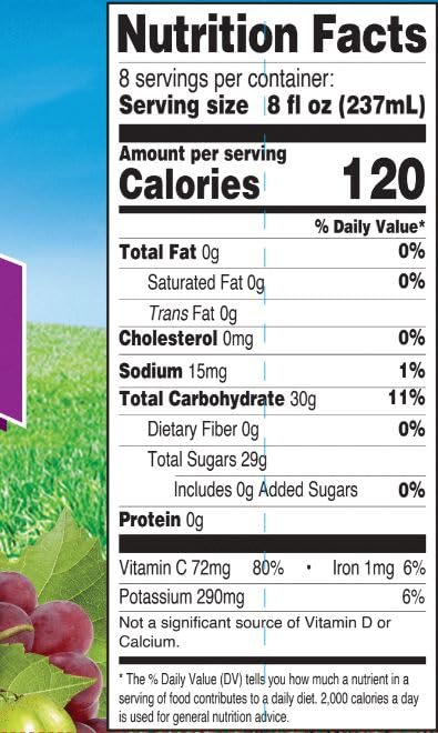 Langers 100% Juice with Vitamin C Apple Grape 64 Fl Oz (Pack of 8)