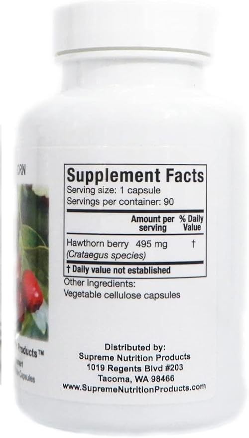 Supreme Nutrition Hawthorn 90 Pure Hawthorn Berry Vegetarian Capsules
