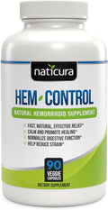 Hem-Control - Fast Effective Hemorrhoid Treatment Supplement - Powerful Formula to Promote Symptom Relief Shrinking of Hemorrhoids Ease Discomfort - 90 Vegan Capsules - Made in USA