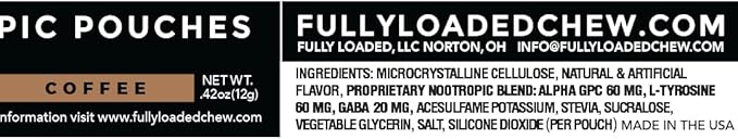 Fully Loaded Alpha Nootropic Pouches (Coffee) - 5 Cans - 15 Pouches per can - Effective Nootropic Delivery Nic Pouch Replacement - Faster Absorption Alpha GPC L-Tyrosine GABA