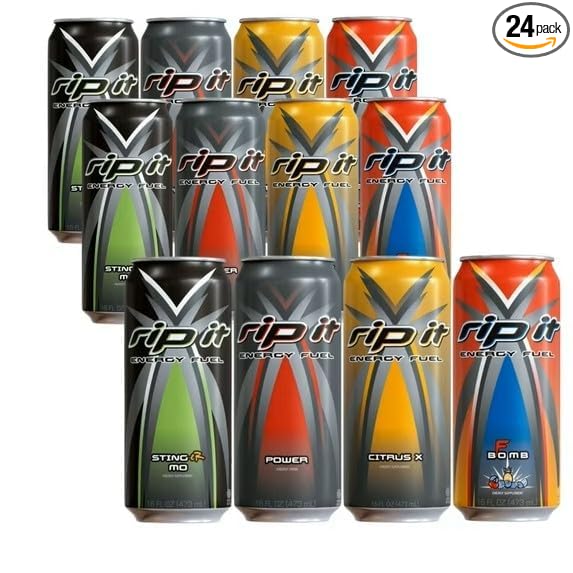Ripp It Energy Drink Variety Pack - 24 Cans of 16 fl oz Each - Assorted Flavors for an Energy Rush (Power Energy)