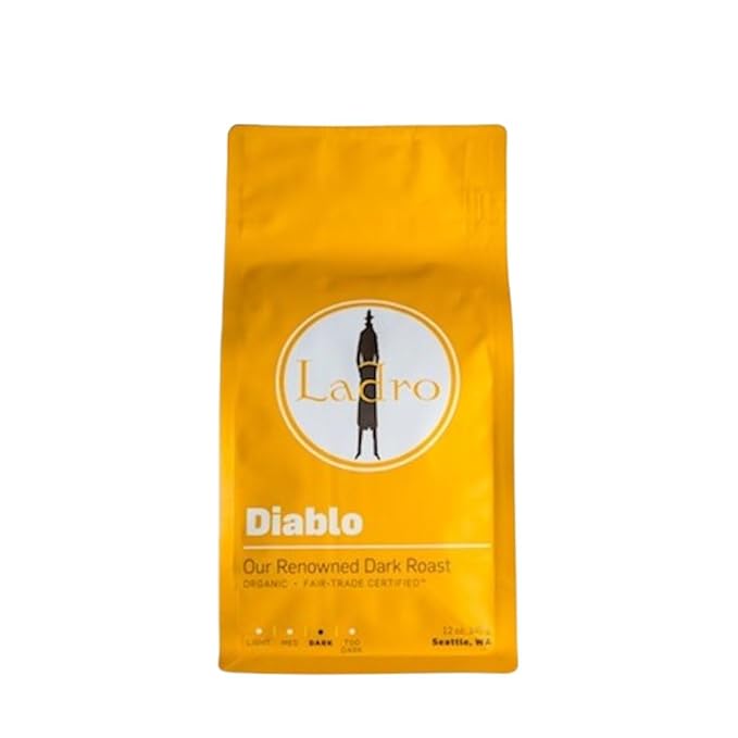 Diablo Dark Roast - Roasted by Ladro Roasting - Whole Bean Coffee - 12 Ounce Bag