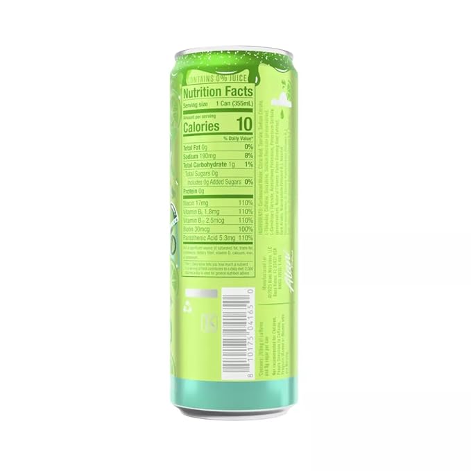Alani Lime Slush Energy Drink Sugar Free Low Calorie Energy Drinks - 12 fl oz Cans (6 Pack)