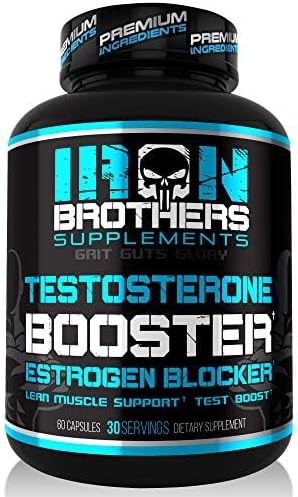 Iron Brothers Men’s Testosterone Support Supplement – I3C (Indole-3-Carbinol) Tribulus Terrestris &amp Grape Seed Extract – Metabolic &amp Performance Support Formula – 60 Vegan Capsules – 30 Day S