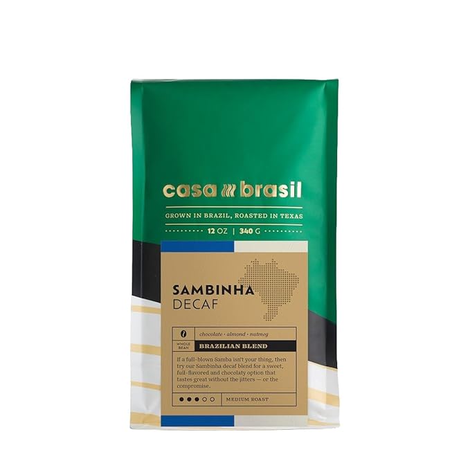 Sambinha Decaf - Roasted by Casa Brasil Coffees - Whole Bean Coffee - 5 Pound Bag