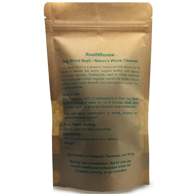 Jamaican Dog Blood Herb - 100% Natural Wild-Harvested Dog Blood Bush Tea Dried Herbal Leaves for Cleansing and Wellness Pure Jamaican Dog Blood Bush Fertility Tea No Additives No Fillers - (4 oz)