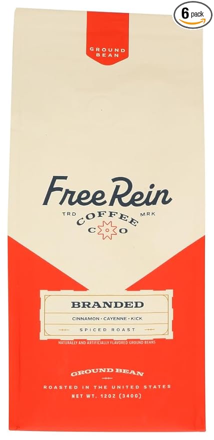 Free Rein Coffee Branded Ground Coffee 12 oz (Pack of 6)