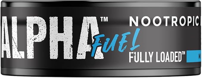 Fully Loaded Alpha Fuel Nootropic Pouches (Mint Fuel) - 5 Cans 15 Pouches per can - Nootropic Energy Pouches with Caffeine Alpha GPC Tyrosine Taurine Guarana and More.