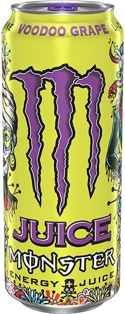 Monster Energy Juice Voodoo Grape Energy + Juice Energy Drink 16 Ounce (Pack of 15)