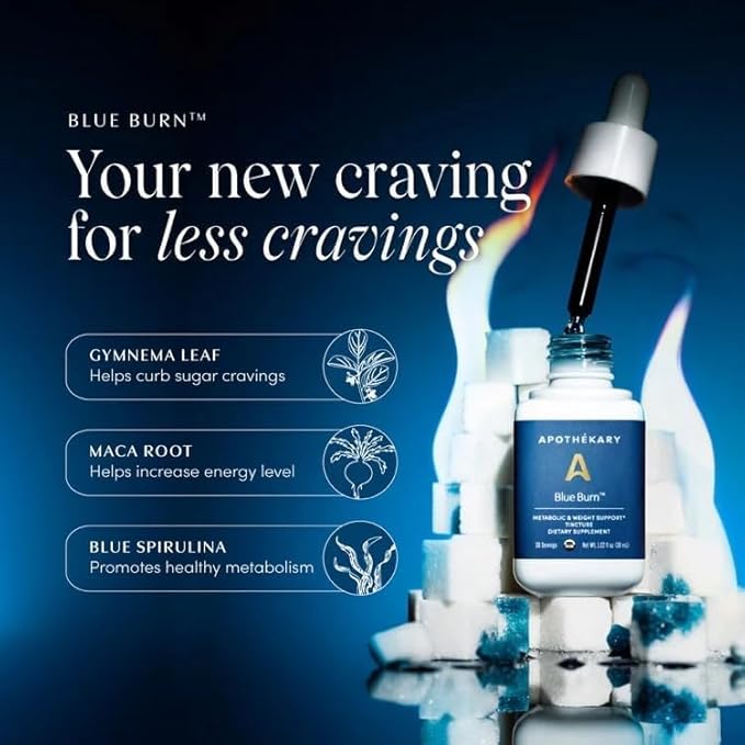 Apothékary Metabolic Duo Herbal Supplement Liquid Drops Contains Blue Burn and Energy Support Formula 60 Servings Total