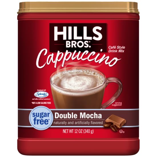 Hills Bros Cappuccino Sugar Free Double Mocha &amp French Vanilla 12OZ (3ea) (Variety Pack)