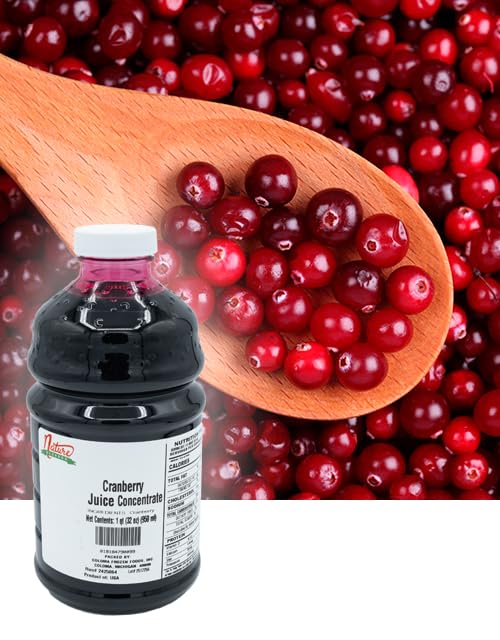 Nature Blessed 100% Pure Cranberry Fruit Juice Concentrate - 4 Quarts (4/32 fl oz bottles) Great for Home Vintners Brewers Cider Spirits or Smoothies