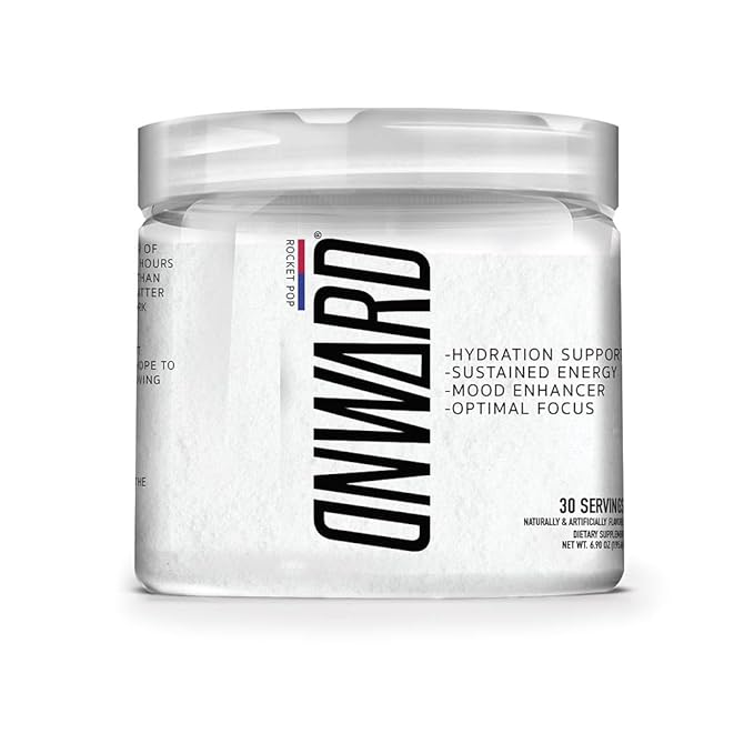 Onward Daily Performance Drink Mix – Clean Energy Focus &amp Hydration Support with Electrolytes Nootropics &amp Vitamins – No Sugar Smooth Taste - 30 Servings - Rocket Pop
