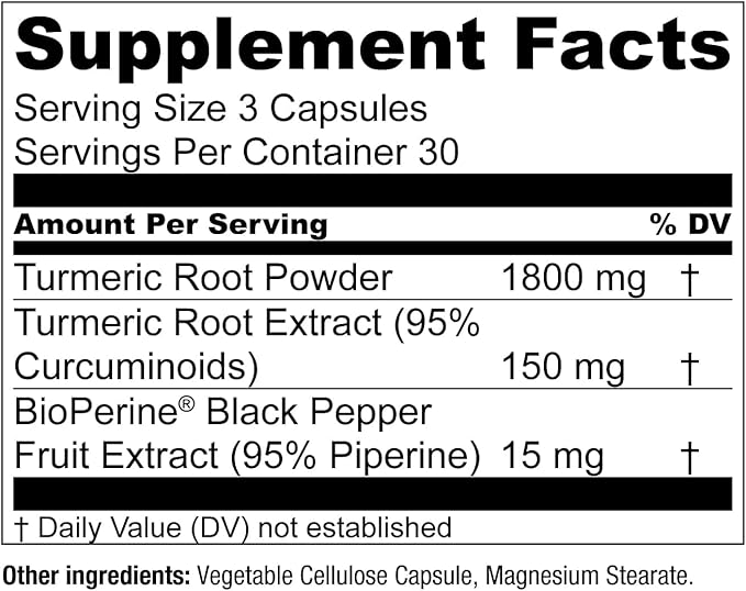 Essential Elements Turmeric Curcumin - Joint Heart &amp Brain Support - with BioPerine for Optimal Absorption 1950 mg - 90 Count - 30 Servings