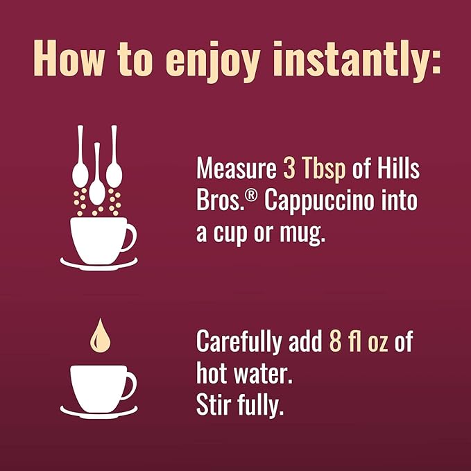 Hills Bros. Instant Cappuccino Mix French Vanilla - Easy to Use Enjoy Coffeehouse Flavor from Home – Decadent Cappuccino with a Hint of Sweetness and Vanilla in Light Coffee 52 Ounce Pouch