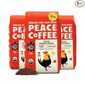 Peace Coffee Decaf French Roast Ground Dark Roast Coffee 12 oz Pack of 3 Organic Fair Trade Nutty Bold Flavor Shade Grown Fresh Roasted