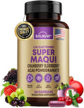 Organic Super Maqui Berry Capsules - Superfood Powder - Elderberry Extract Cranberry Pomegranate Acai - Dry Eye &amp Tear Support Gut Health Skin - 60 Vegan Capsules Non GMO Gluten Free Supple