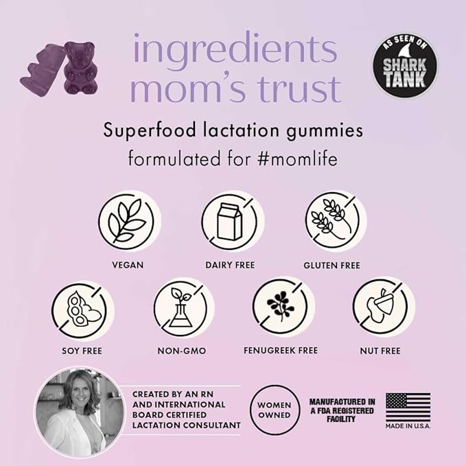 Boobie Bears Lactation Support Gummies | Helps As Milk Supply Booster &amp Supports Immune Health &amp Hair Growth | Breastfeeding Supplements with Zinc &amp Elderberry for Milk Supply Increase 12