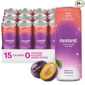 Moment Mocktails Non Alcoholic Drinks (Shark Tank) | SPARKLING Plum Spritz Adaptogen Drink | L-Theanine &amp Ashwagandha for Calm &amp Clarity | 0 Added Sugar 0 Caffeine | 24-pack