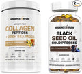 ORGANICS NATURE Collagen with Sea Moss Vanilla Caramel &amp Black Seed Oil Caps. 1000MG Softgels Bundle.