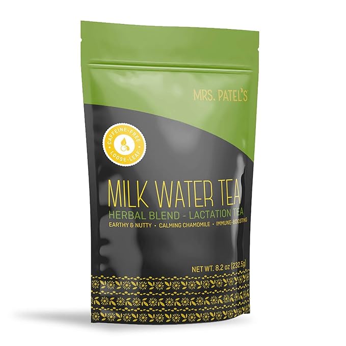 Mrs. Patel's Lactation Tea Herbal Blend Mild &amp Soothing For Breastfeeding and Pumping Moms Drink Iced or Hot Loose Leaf Caffeine Free Gluten Free Dairy Free Fenugreek Free (1 Pouch)