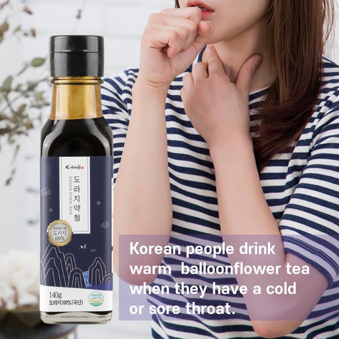[K-doraji] Korean Premium Natural Tea Concentrate 140ml -100% Bellflower Root Extract Sore Throat
