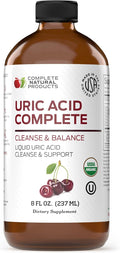 Complete Natural Products Uric Acid Complete - 8oz Liquid Supplement to Support Uric Acid Cleanse Kidney Health &amp Circulation with Apple Cider Vinegar Tart Cherry &amp Beet Root.