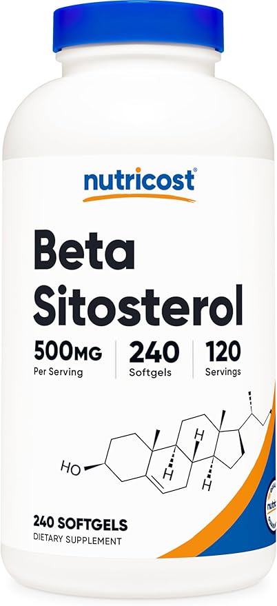 Nutricost Beta Sitosterol 240 Softgels 500mg - GMO Free Gluten Free Supplement 120 Servings