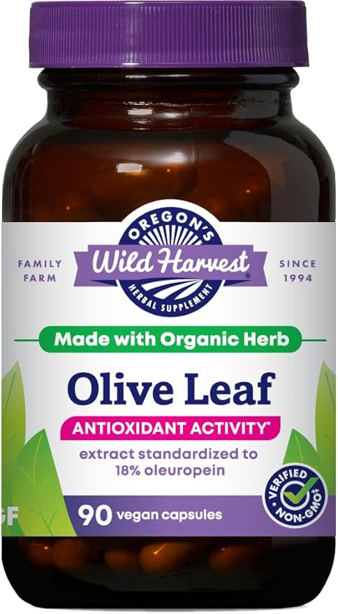 Oregon's Wild Harvest Olive Leaf Supplement Antioxidant Support 350 mg 90 Count