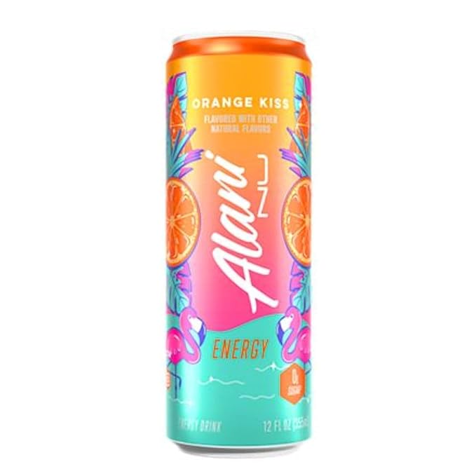 Alani. Nu Energy Drink Variety Pack | (Pack Of 12) | 4 Different Flavors : Orange Kiss Pink Slush Juicy Peach and Cherry Slush -12 fl. oz - By The Munchie Mix