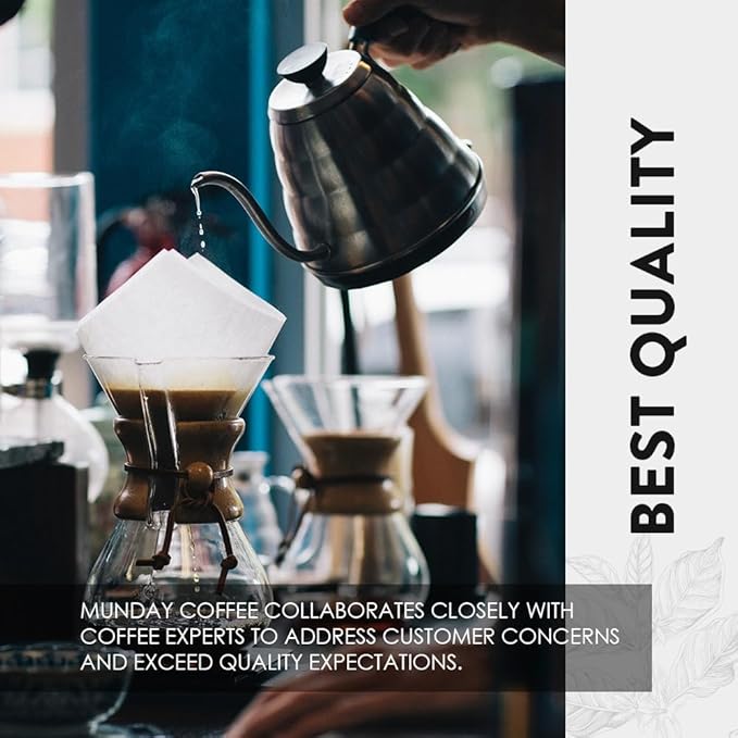 Munday Coffee Freshly Roasted Specialty Coffee - Curated from the World's Top 1% - Chosen by Experts Whole Bean Medium Roast Full Body Low Acidity - 10 oz (Ethiopia)